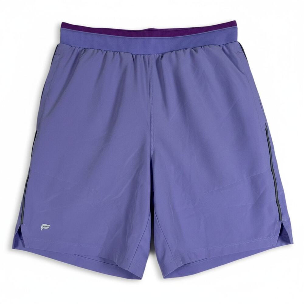 Fabletics Women's XS Light Purple Gray Notched Workout Gym Shorts Pockets 7"